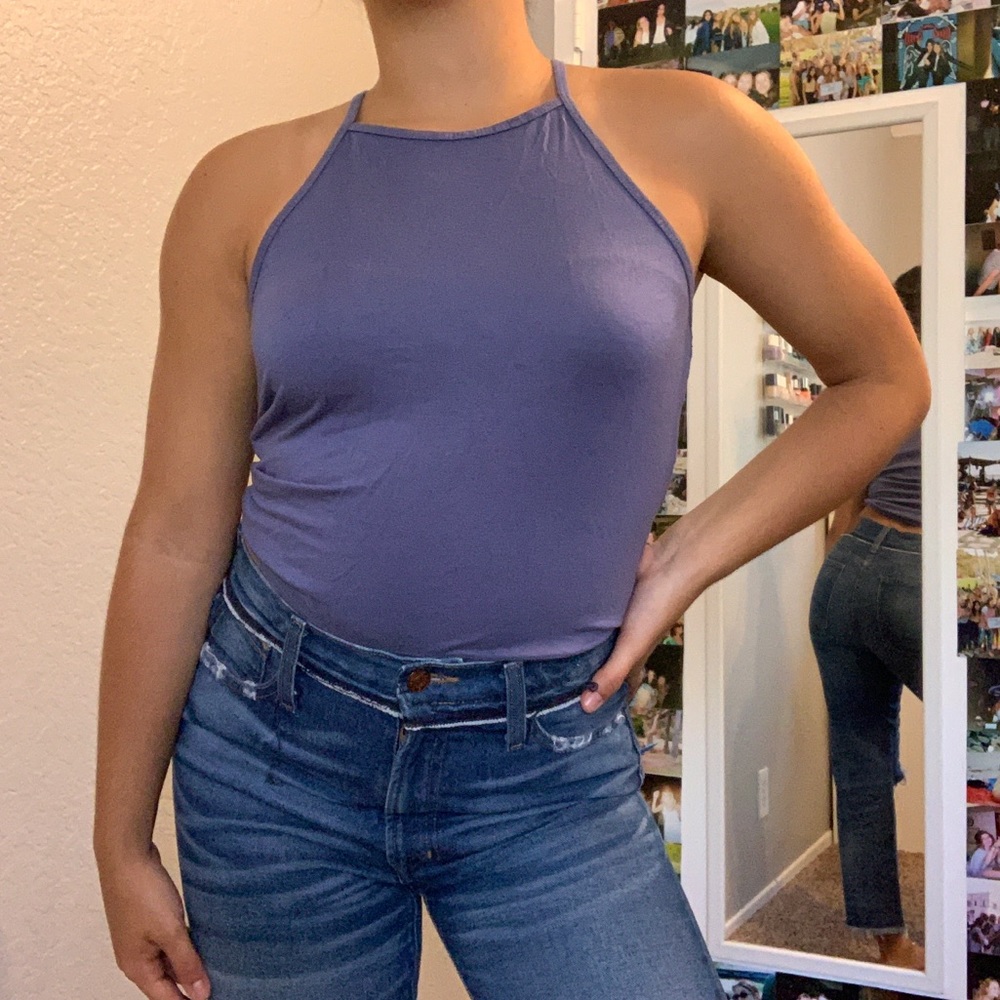 blue crop top